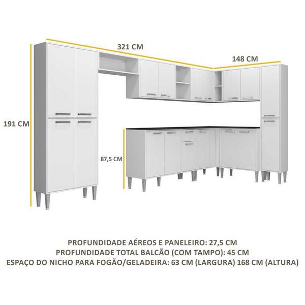 Imagem de Armário de Cozinha Completa 9 peças Xangai Rock Multimóveis