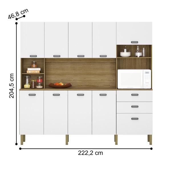 Imagem de Armário de Cozinha Completo 9 Portas Sófia Freijó Supremo