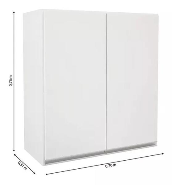 Imagem de Armário de Cozinha e Lavanderia com 2 Portas Duplo Aéreo Módulo Suspenso Top Class Branco Batrol