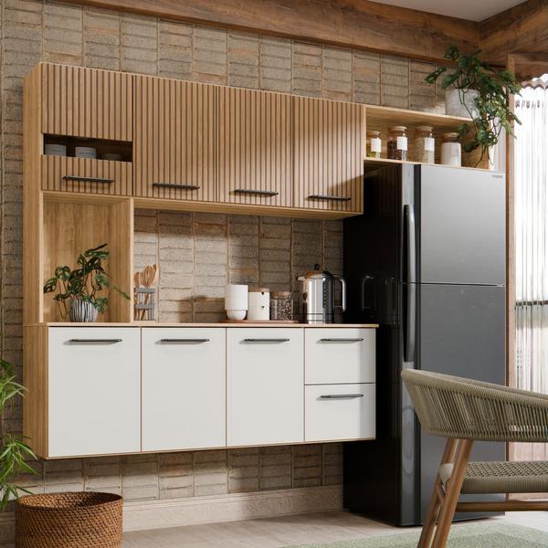 Armário de Cozinha Juliana Completa Com 7 Portas E 2 Gavetas Compacta - Mobili Mobili Armário de Cozinha Juliana Completa Com 7 Portas E 2 Gavetas Compacta - Mobili Mobili
