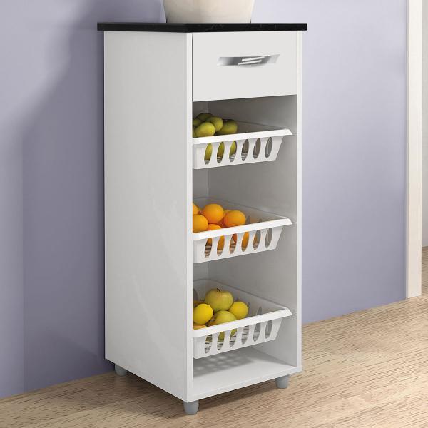 Imagem de Armário de Cozinha Mini 1 Gaveta Branco/Preto - Chf