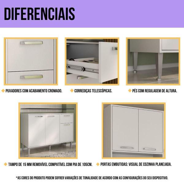 Imagem de Armário de Cozinha Modulada 12 Pçs com Balcão de Pia Siena Multimóveis MP2240