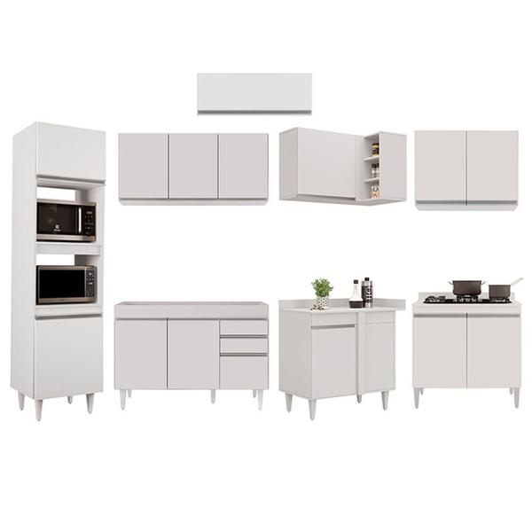 Imagem de Armário De Cozinha Modulada De Canto 8 Peças Cp01 Balcão Branco - Lumil