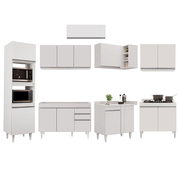 Armário de Cozinha Modulada de Canto 8 Peças CP01 Balcão Branco - Lumil - Lumil Móveis Imagem de Armário de Cozinha Modulada de Canto 8 Peças CP01 Balcão Branco - Lumil