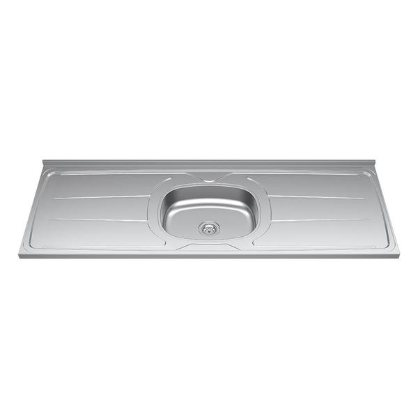 Imagem de Armário de Cozinha Modulado de Canto Esquerdo 4 Peças CP48 com Pia Inox Branco/Preto - Lumil