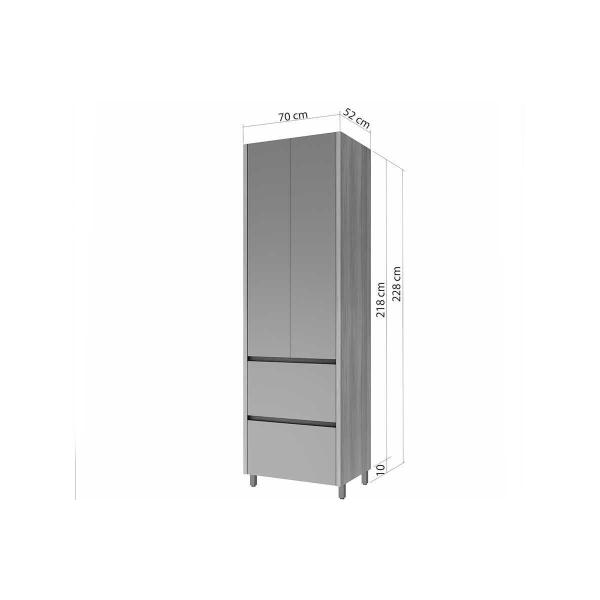 Imagem de Armário de Cozinha Modulado Paneleiro Rainha c/ 2 Portas e 2 Gavetas 70cm Branca - Nesher