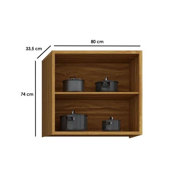 Imagem de Armário de Cozinha Modulado  Tempranillo 2 Portas 80cm Amendoa/Off White - Ronipa