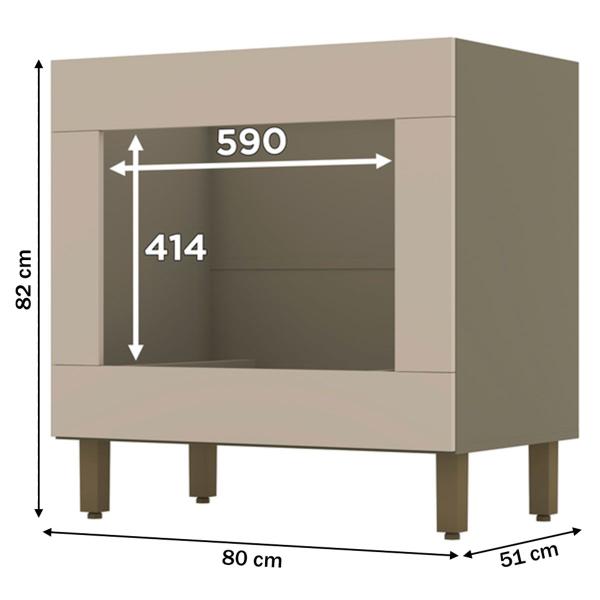 Imagem de Armário de Cozinha para Forno de Embutir Évelin Duna/Cristal - Henn