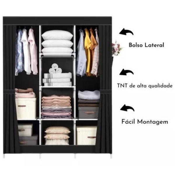 Imagem de Armário De Roupas Multiuso Guarda Roupa Dobrável 2 portas