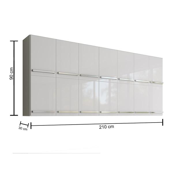 Armario Duplo Aereo com 14 Portas Alemanha Branco Bela Casa - Bela Casa Movelaria Imagem de Armario Duplo Aereo com 14 Portas Alemanha Branco Bela Casa