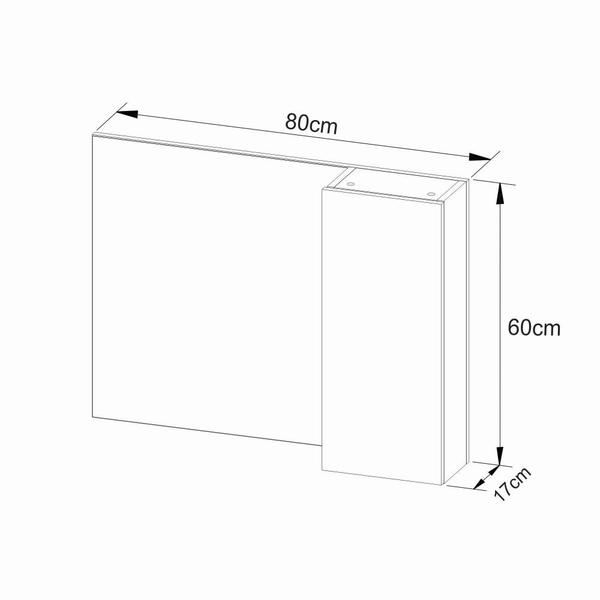 Imagem de Armário Espelheira Suspenso Flutuante 1 Espelho 1 Porta 2 Prateleiras Para Banheiro Marrom Madeira