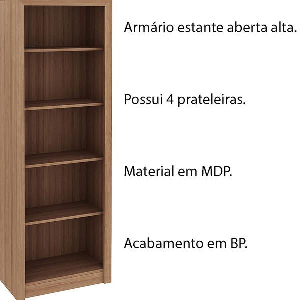 Imagem de Armário Estante Alto para Escritório Home Office ME4104 MDP Amendoa G69 - Gran Belo