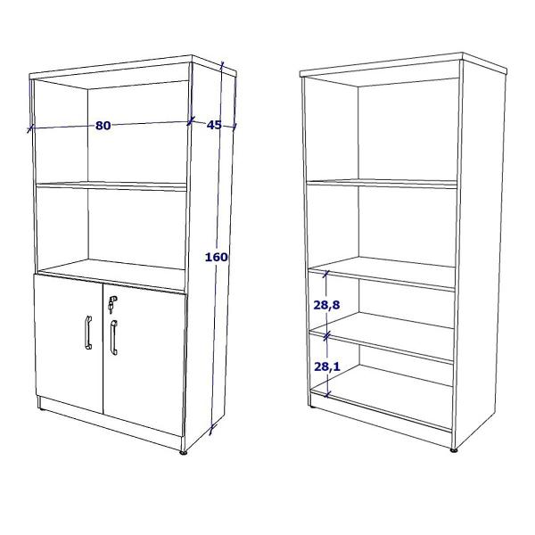 Imagem de Armário Estante para Escritório 80 cm Linha de Alto Padrão