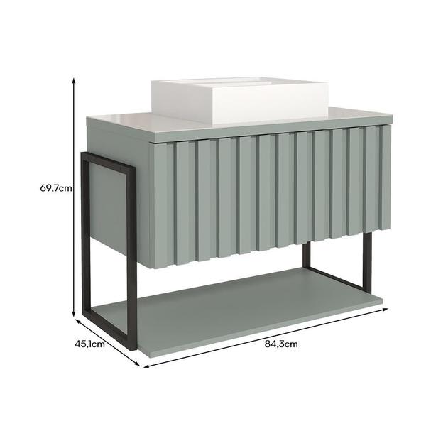 Imagem de Armário Gabinete Frisê 80cm para Banheiro com Cuba - MGM