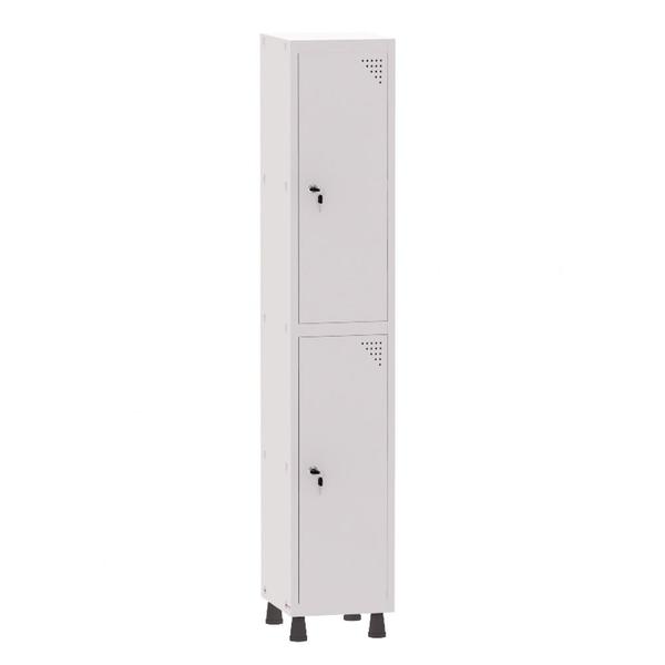 Imagem de Armário Guarda Volume Locker Roupeiro 1 Vão 2 Portas Aço GRF501/2 Branco - Pandin