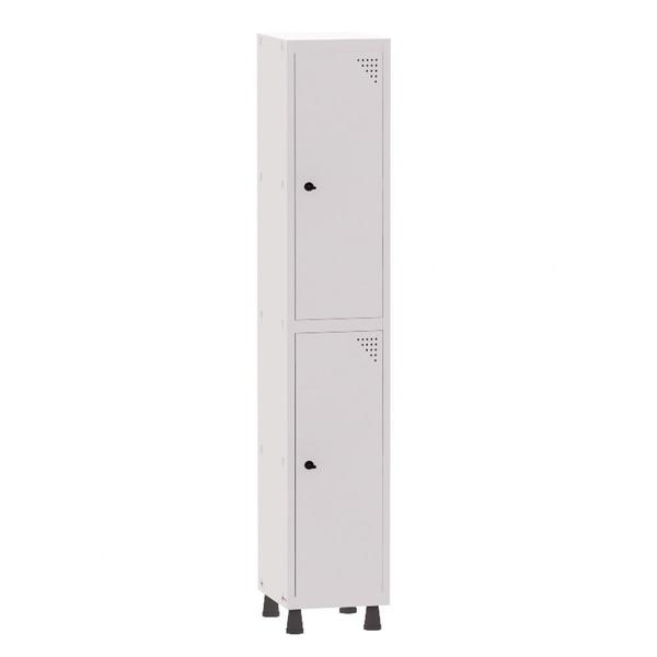 Imagem de Armário Guarda Volume Locker Roupeiro 1 Vão 2 Portas Aço GRP501/2 Branco - Pandin