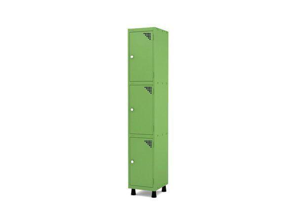 Imagem de Armário Guarda Volume Locker Roupeiro 1 Vão 3 Portas Aço GRF501/3 Verde Miró - Pandin