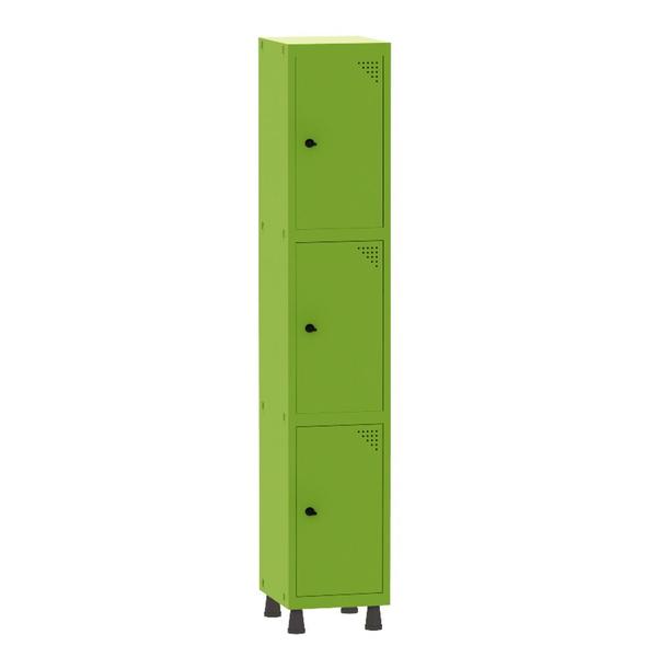 Imagem de Armário Guarda Volume Locker Roupeiro 1 Vão 3 Portas Aço GRP501/3 Verde Miró - Pandin