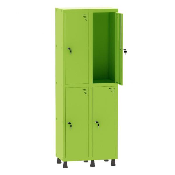 Imagem de Armário Guarda Volume Locker Roupeiro 2 Vãos 4 Portas Aço GRF502/4 Verde Miró - Pandin