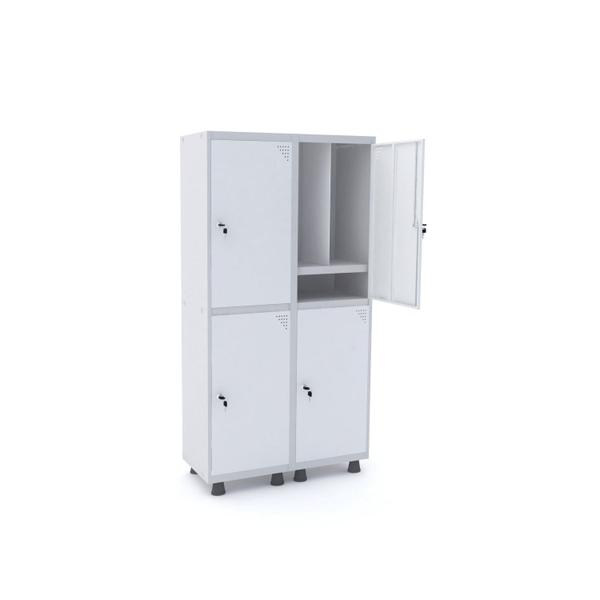 Imagem de Armário Guarda Volume Locker Roupeiro 4 Portas Aço 100cmx193cm Pandin Móveis