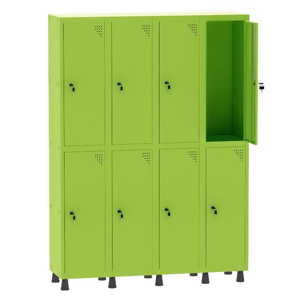 Imagem de Armário Guarda Volume Locker Roupeiro 4 Vãos 8 Portas Aço GRF504/8 Verde Miró - Pandin