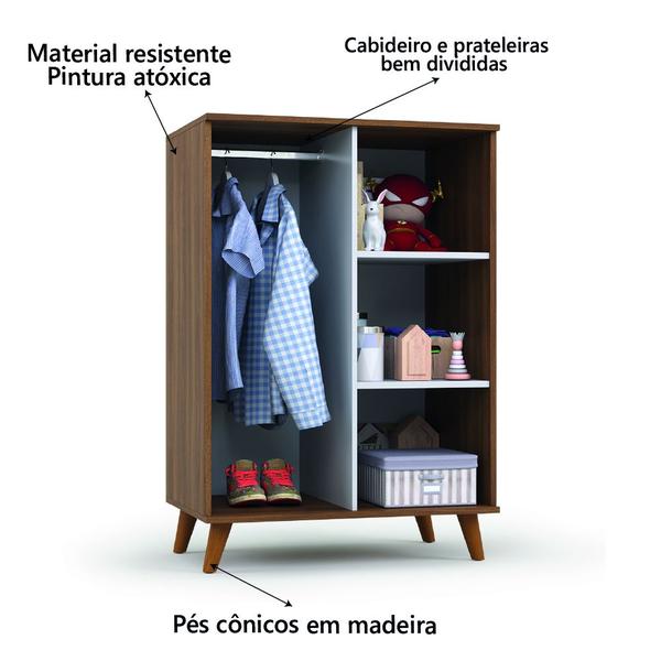 Imagem de Armário Infantil Organizador Para Quarto Bebê 2 Portas Encanto Batrol