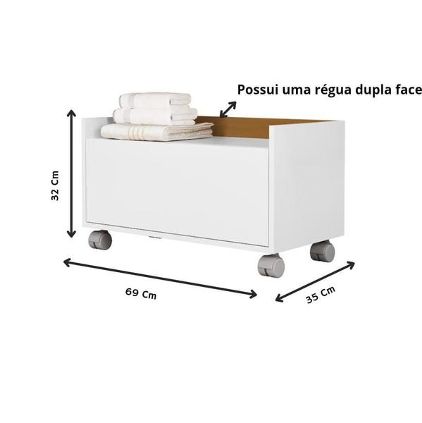 Imagem de Armario Movel Atena Para Banheiro Quarto Multiuso Rodinha - Cores Diversas - Lojas G2