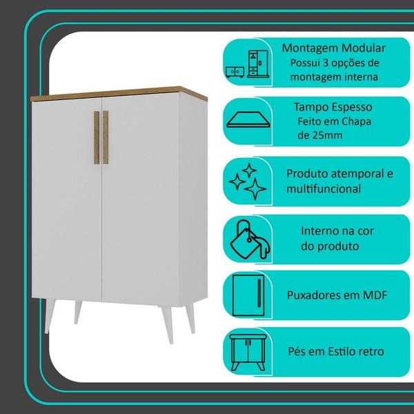 Imagem de Armário Multiuso Apolo 2 Portas Branco/ Cinamomo - Moville