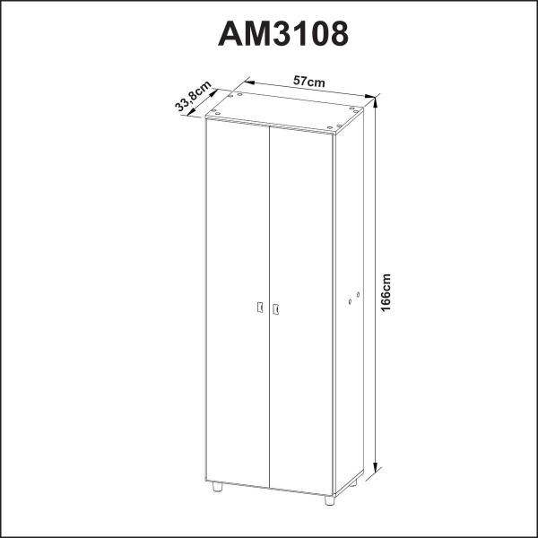 Imagem de Armário Multiuso com 2 Portas AM3108 Branco Tecnomobili