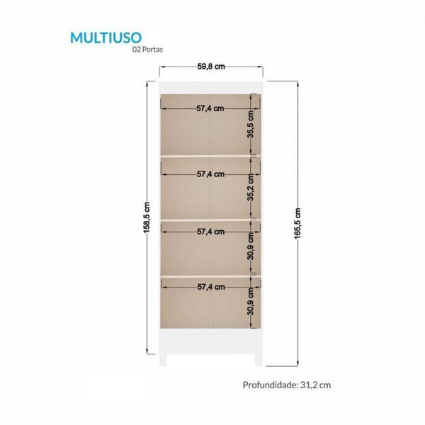 Imagem de Armário Multiuso com Pés 2 Portas Branco New Opção - Opcao