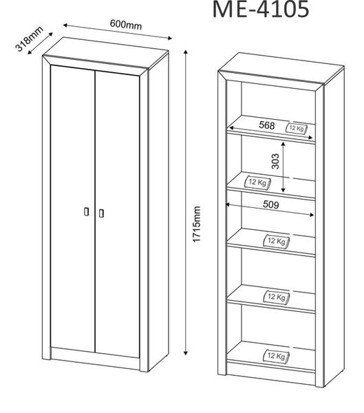 Imagem de Armário Multiuso Escritorio 2 Portas ME4105 Branco - Tecnomobili