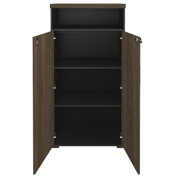 Imagem de Armário Multiuso Office Com 2 Portas E Nicho Atria Executiva 173cm A02 Preto - Lyam Decor