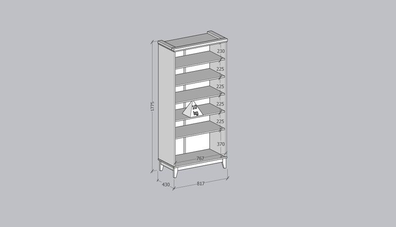 Imagem de Armário Multiuso Organizador 2 Portas com Espelho Linha Prata Finestra Móveis  Madeira Maciça e MDF