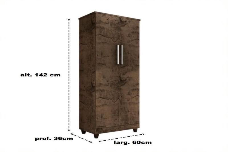 Imagem de Armário Multiuso Para Quarto 2 Portas 5 Prateleiras Saara