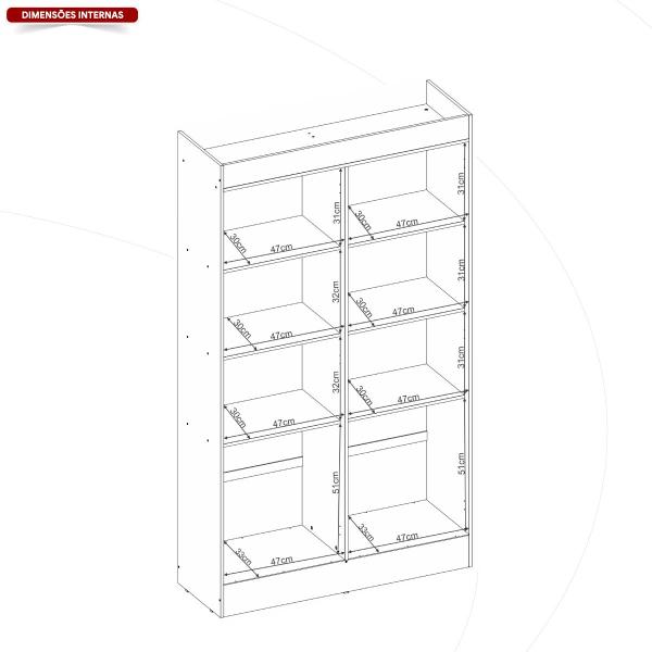 Imagem de Armário Multiuso Sapateira 4 Portas Formosa Demóbile