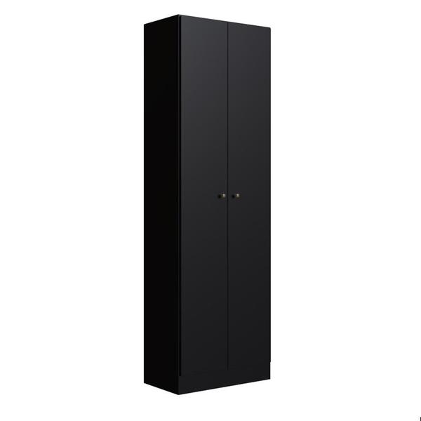 Armário Multiuso Xangai 2 PT Preto - GENIALFLEX Armário Multiuso Xangai 2 PT Preto - GENIALFLEX