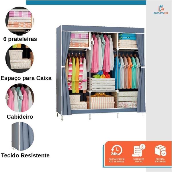 Imagem de Armário Organizador Guarda Roupa Arara De Roupas Toalhas Cab