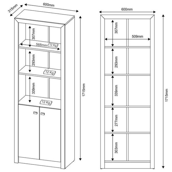 Imagem de Armário Organizador para Home Office 171,5cm Me4110 Nogal