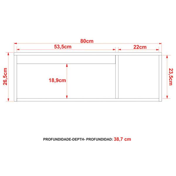 Imagem de Armário para Banheiro 1 Porta Amêndoa Bn3601 - Tecno Mobili