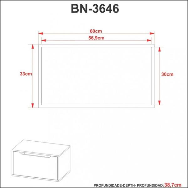 Imagem de Armário Para Banheiro 1 Porta BN3646 Tecno Mobili