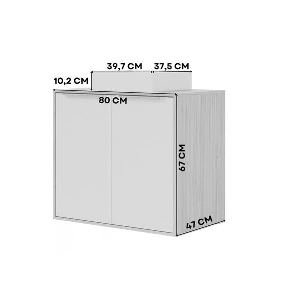 Armário para Banheiro 80 Cm com Cuba Elis - Yescasa Imagem de Armário para Banheiro 80 Cm com Cuba Elis