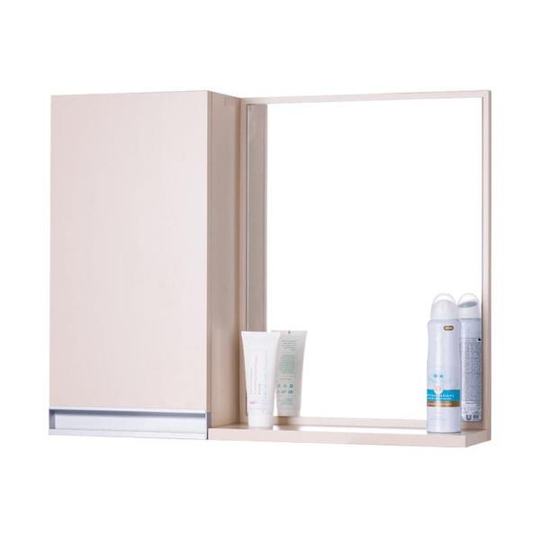 Imagem de Armário para Banheiro com Espelho Bege com Puxador Metal