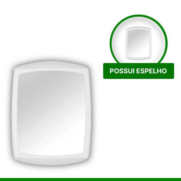 Imagem de Armário Para Banheiro Com Espelho Branco Grande 