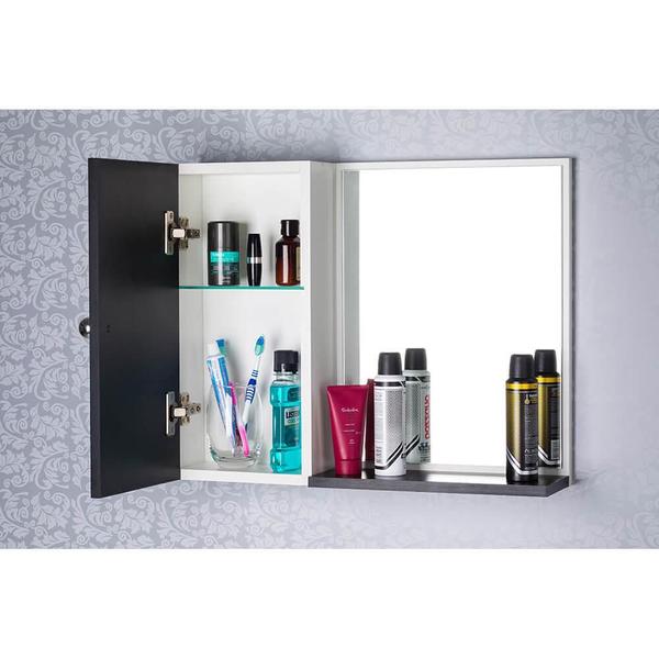 Imagem de Armário para Banheiro com Espelho cor Preto e Branco