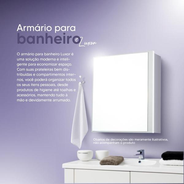 Imagem de Armário para Banheiro com Espelho Luxor Branco 34cm