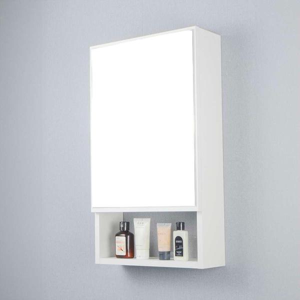 Imagem de Armário para Banheiro com Espelho Tebas Branco 34cm