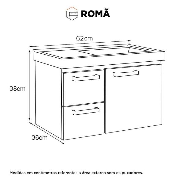 Imagem de Armário para Banheiro em Aço Romã Preto - Cozimax