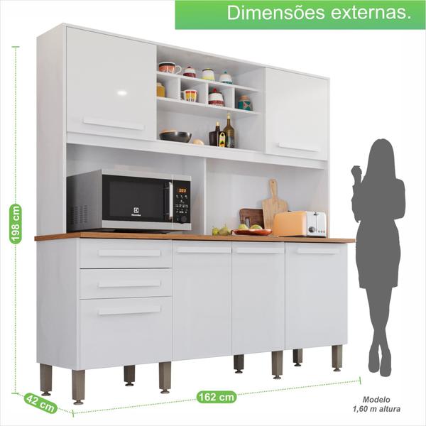 Imagem de Armário para Cozinha 6 Portas 2 Gavetas Luna Plus IMOP Móveis