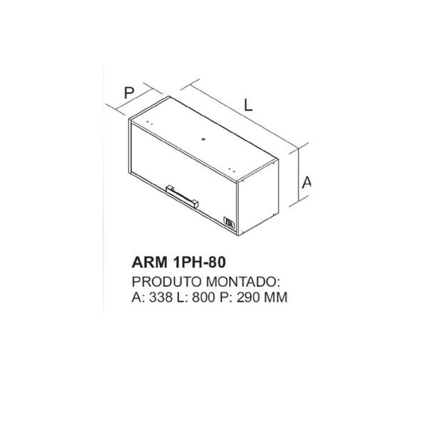 Imagem de Armário para Cozinha Aéreo Porta Basculante 80cm Nápoles