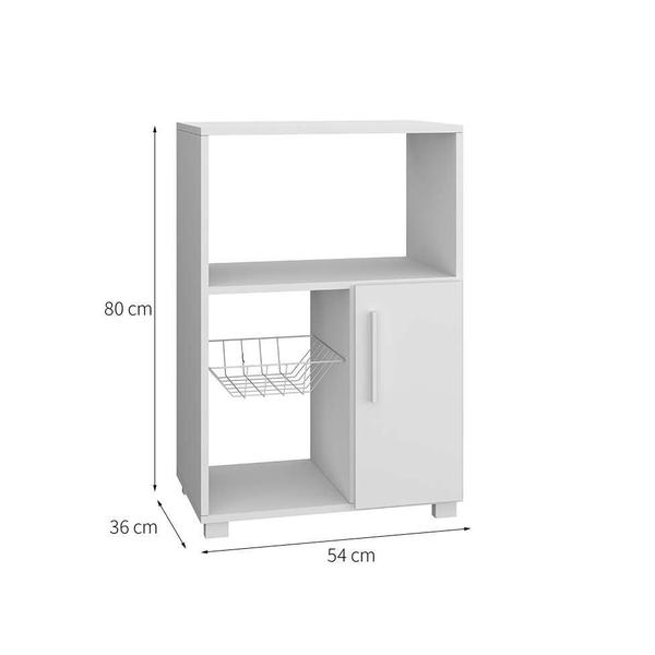 Imagem de Armário Para Micro-ondas Alzir Com Fruteira 1 PT Branco